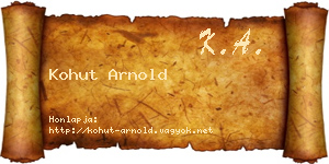 Kohut Arnold névjegykártya